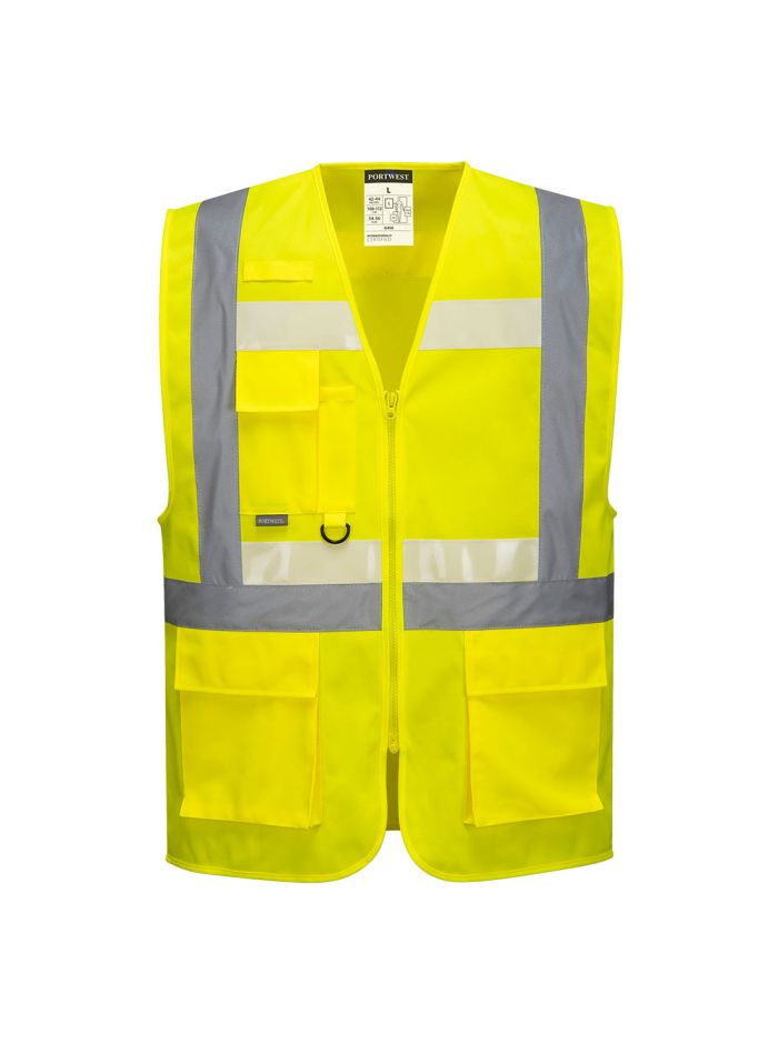 Glowtex Ezee Zip Executive Vest, 4XL, R, Yellow