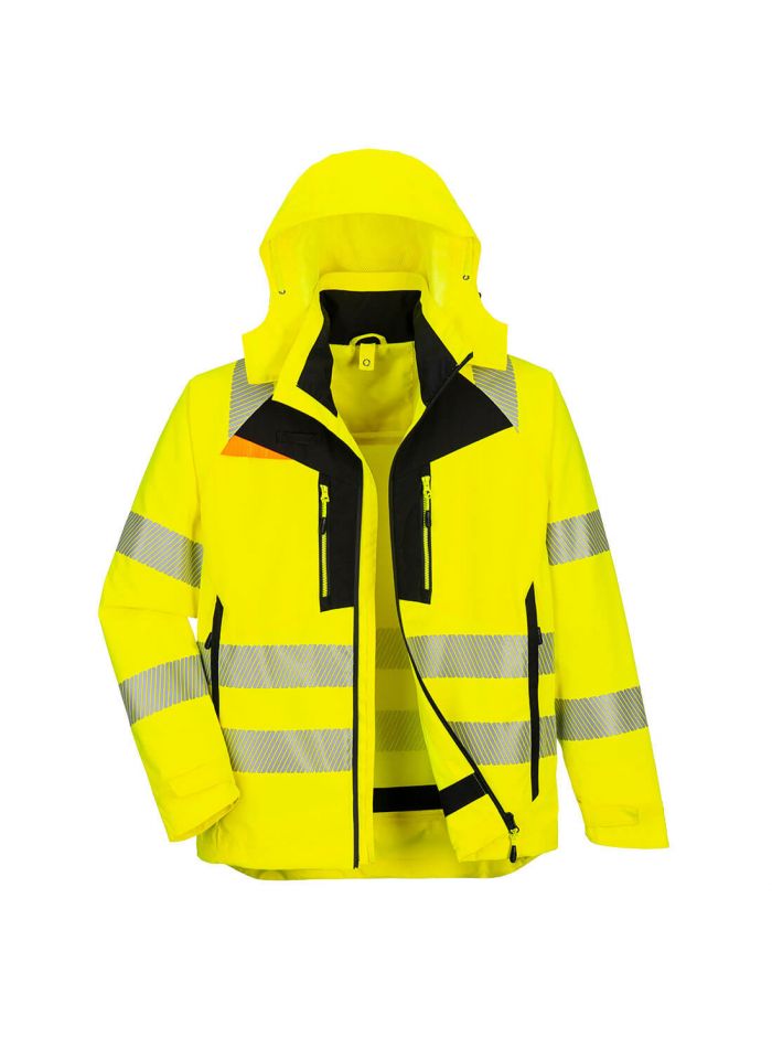 DX4 Hi-Vis 4-in-1 Jacket, 4XL, R, Yellow/Black