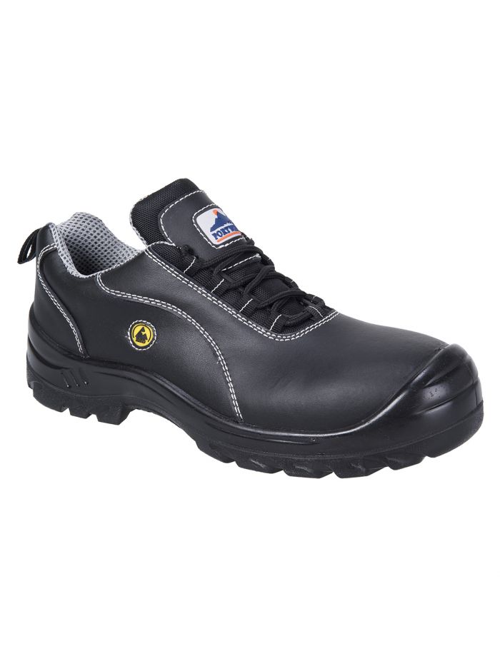 Portwest Compositelite ESD Leather Safety Shoe S1, 37, R, Black
