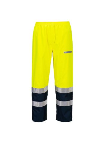 Bizflame Multi Light Arc Hi-Vis Trousers, L, R, Yellow/Navy